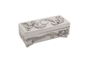 An early 20th century Chinese export silver box, probably Hong Kong circa 1930 retailed by Po Cheng
