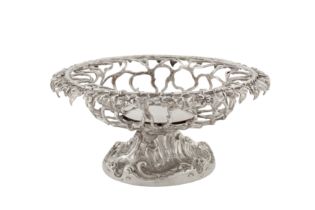 An early Victorian sterling silver comport, London 1840 by Charles Fox