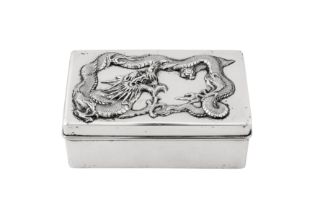An early 20th century Chinese export silver box, Shanghai circa 1920 by Luo Ji, retailed by Wing Nam