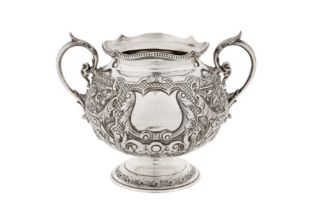 A Victorian sterling silver sugar bowl, London 1886 by Martin, Hall and Co