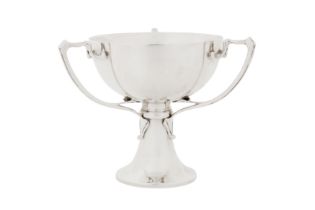 A George V sterling silver ‘tyg’ trophy cup, Birmingham 1908 by Edward Souter Barnsley and Co