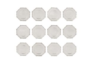 A set of twelve American sterling silver dinner plates, New York circa 1970 by Tiffany and Co