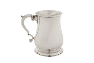 A George II sterling silver pint mug, London 1750 by John Robinson II