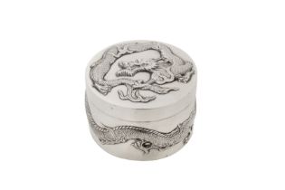 An early 20th century Chinese export silver box or dressing table jar, Shanghai circa 1910 by Liang