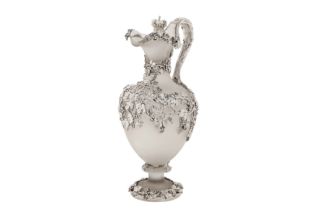 A fine Victorian sterling silver mounted ‘iced water’ jug, London 1843 by John Mortimer and John Sam