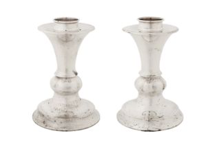 A pair of early 20th century German 835 standard silver candlesticks, Bremen-Hemelingen 1929 by M. H