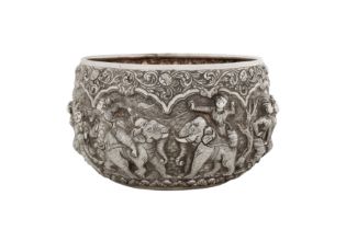 A late 19th / early 20th century Burmese unmarked silver bowl, Mandalay circa 1900
