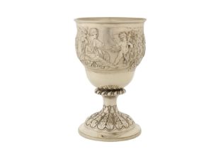 A George IV sterling silver gilt goblet, London 1822 by Edward Farrell