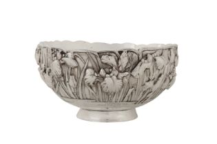 An early 20th century Japanese silver bowl, Yokohama circa 1920 by Kurokawa, retailed by Kuhn and Ko