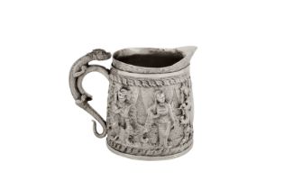 A late 19th century Burmese unmarked silver milk jug, Thayetmyo circa 1880