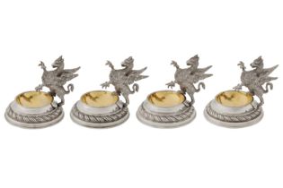A set of four Victorian sterling silver trencher salts, London 1867 by Samuel Smily