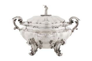 Maritime and Hull interest - A Victorian sterling silver soup tureen, London 1837 by Benjamin Smith