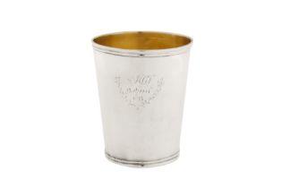 An early 19th century South African colonial silver beaker, Cape dated 1813 by Daniel Collinet (acti