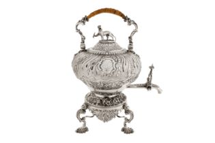 A good George III sterling silver tea urn come kettle, London 1810 by Rebecca Emes and Edward Barnar