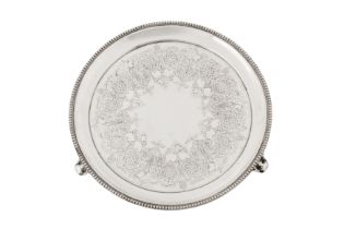 A Victorian sterling silver salver, London 1867 by Edward Charles Brown