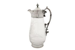 A Victorian sterling silver mounted claret jug, Sheffield 1870 by Henry Wilkinson and Co