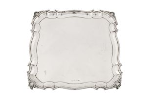 A George VI sterling silver salver, Birmingham 1937 by A E Poston and Co Ltd