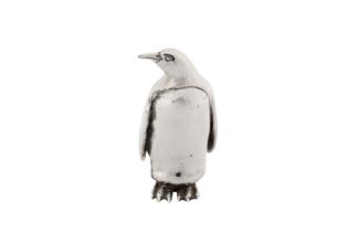 An Elizabeth II novelty sterling silver model of a penguin, London 1992 by DNGR
