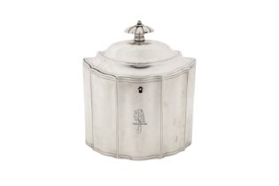 A George III sterling silver tea caddy, London 1796 by Peter and Ann Bateman