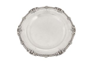 HRH Prince Albert of Saxe-Coburg and Gotha - A William IV sterling silver Royal dinner plate, London