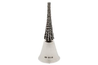 An Elizabeth II modernist sterling silver table bell, London 1966 by Stuart Devlin (1931-2018)