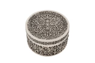 A mid-20th century Cambodian unmarked silver box, circa 1950