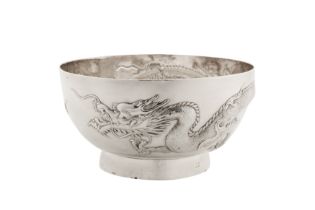 A late 19th / early 20th century Chinese export silver bowl, Shanghai circa 1900 by Jing Xiang, reta
