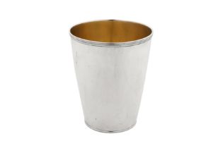 York town mark – A George III provincial sterling silver beaker, York 1812 by Robert Cattle and Jame