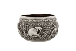 An early 20th century Burmese unmarked silver small bowl, Rangoon circa 1910