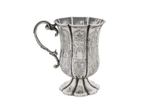 A Victorian sterling silver christening mug, Birmingham 1860 by Simeon Greenberg