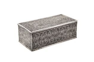 A late 19th / early 20th century Anglo – Indian unmarked silver filigree box, Cuttack circa 1900