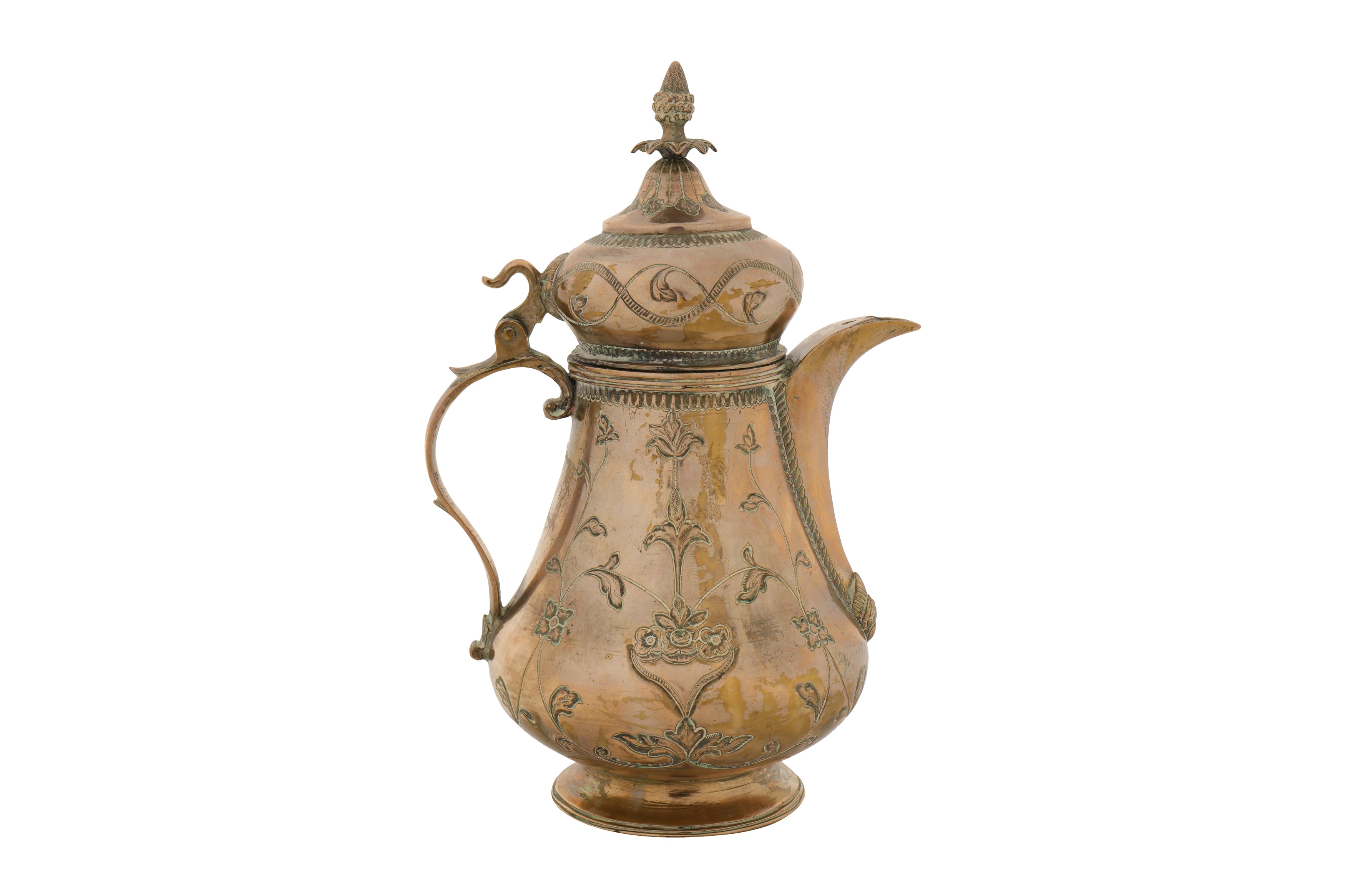 AN EARLY 19TH CENTURY OTTOMAN BALKANS SILVER COFFEE POT