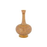 A 19TH -EARLY 20TH CENTURY INDIAN CARVED STONE SURAHI BOTTLE