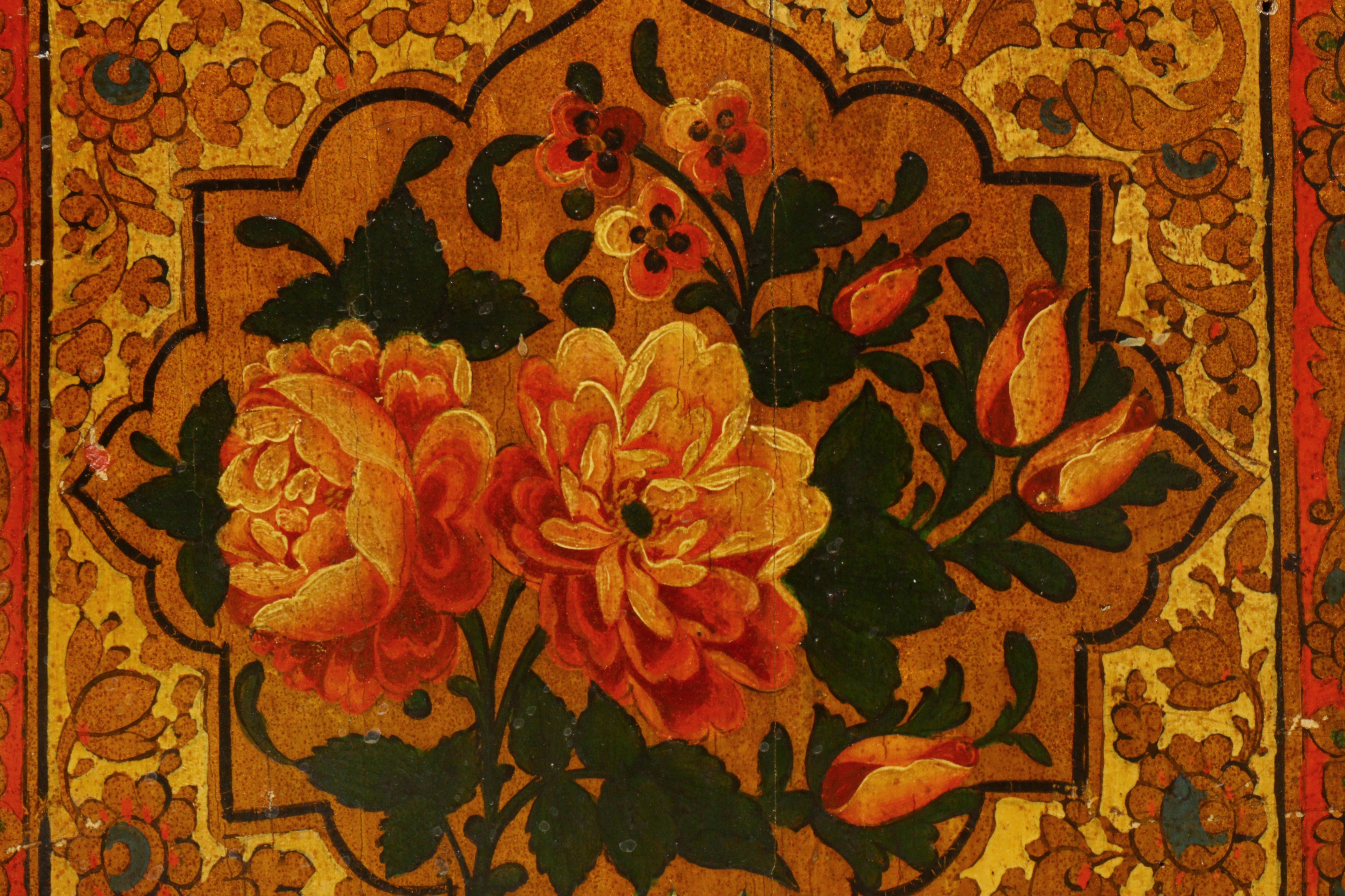 A 19TH CENTURY PERSIAN FOLDING FOUR PANEL SCREEN - Image 3 of 6
