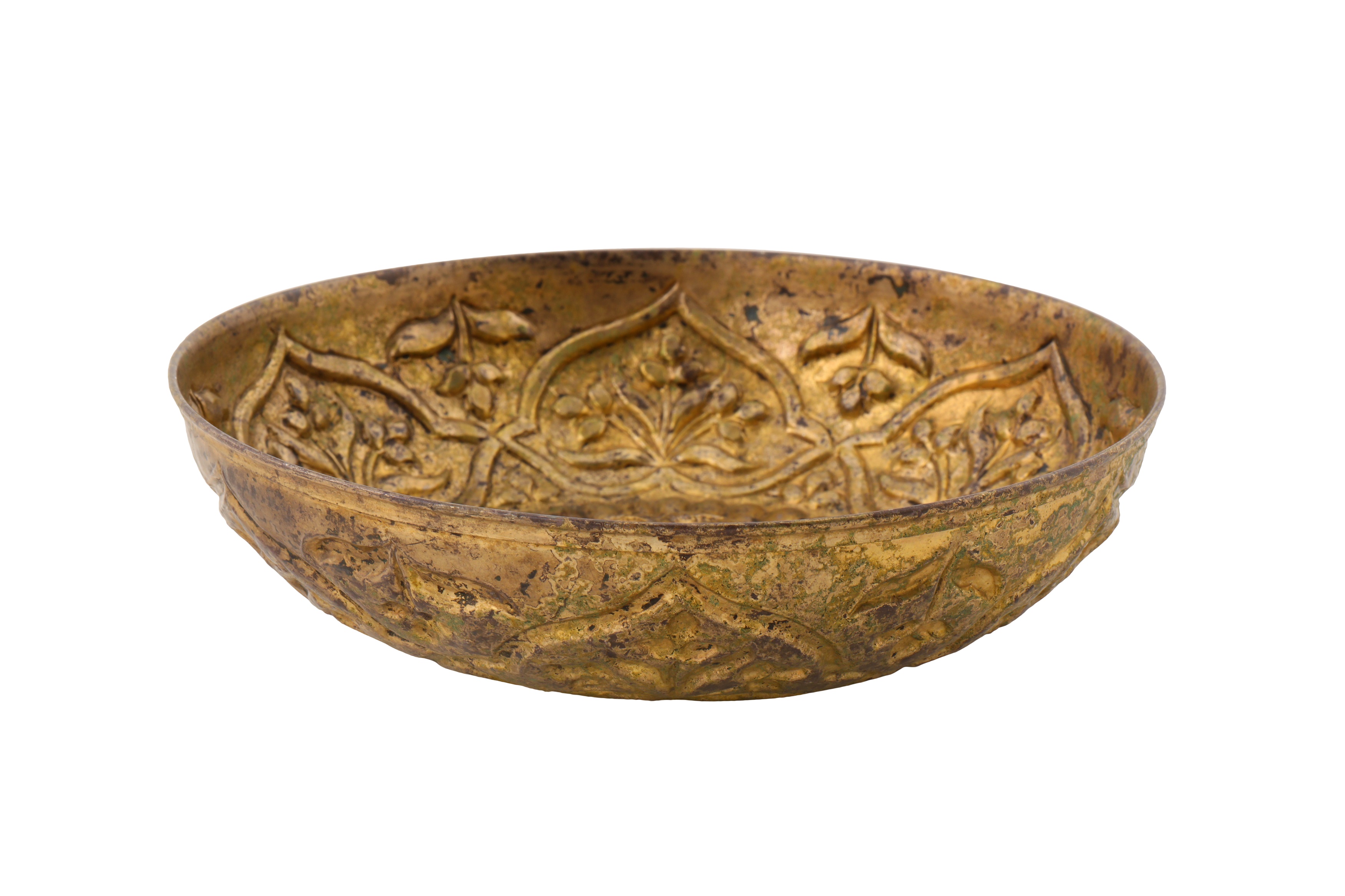 A POSSIBLY 18TH CENTURY OTTOMAN HAMMAM BOWL COPPER GILT - Image 2 of 4