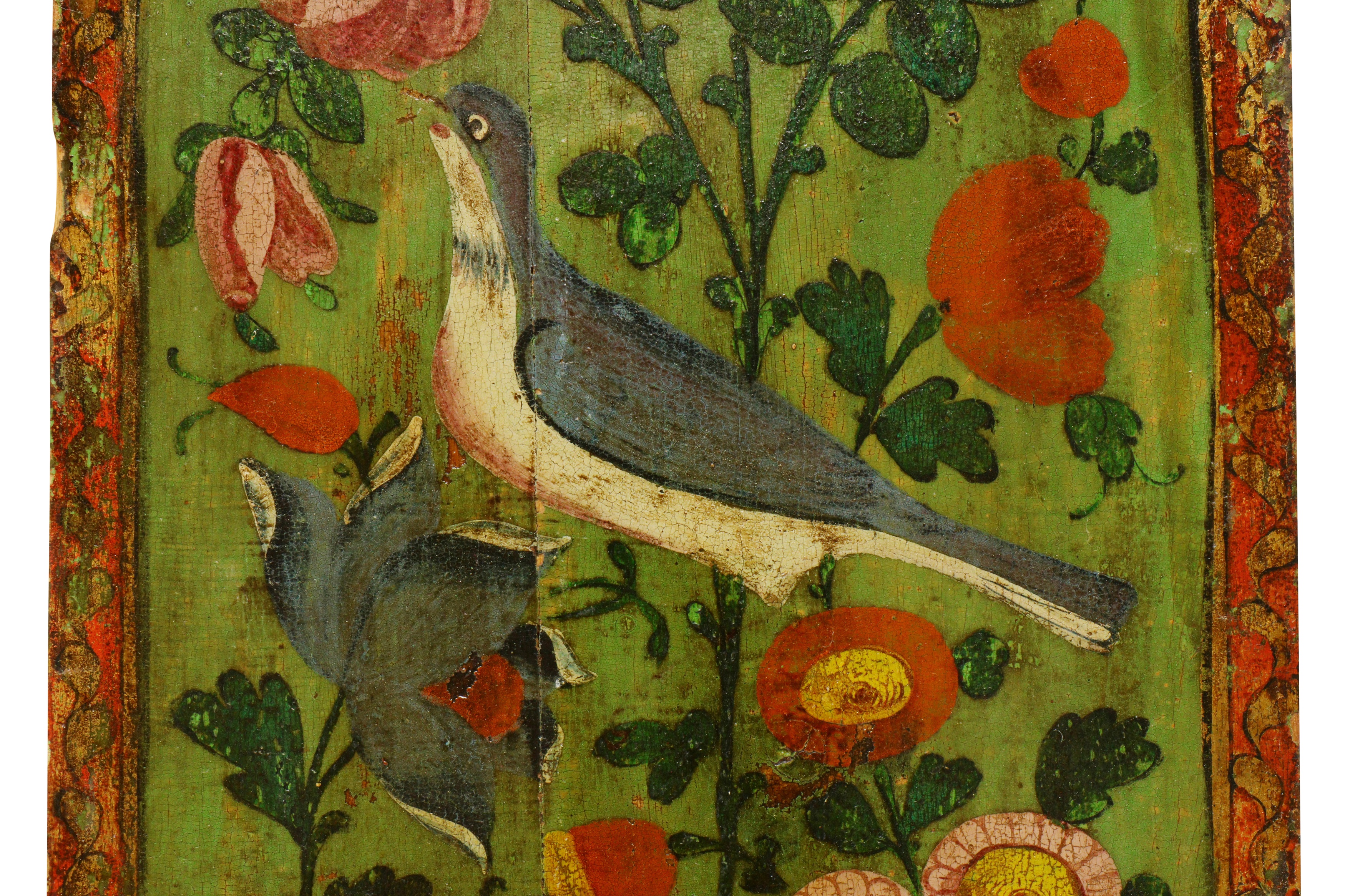 A 19TH CENTURY PERSIAN PAINTED WOOD PANELS - Image 5 of 5