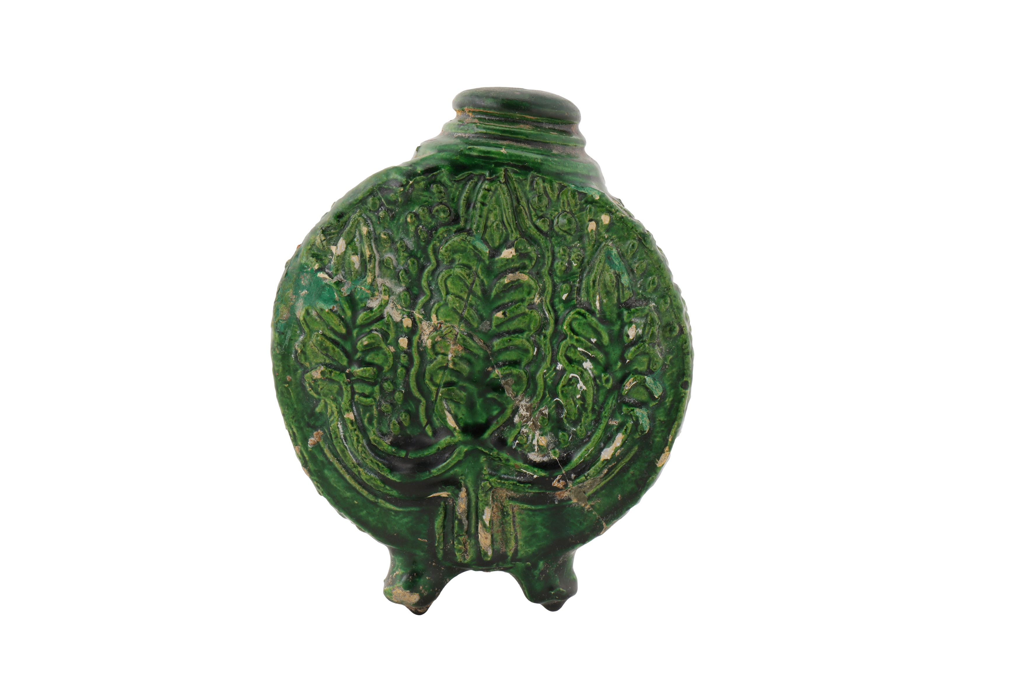 A RARE 8TH-9TH CENTURY SYRIAN UMAYYAD ROUND MOON FLASK - Image 2 of 4