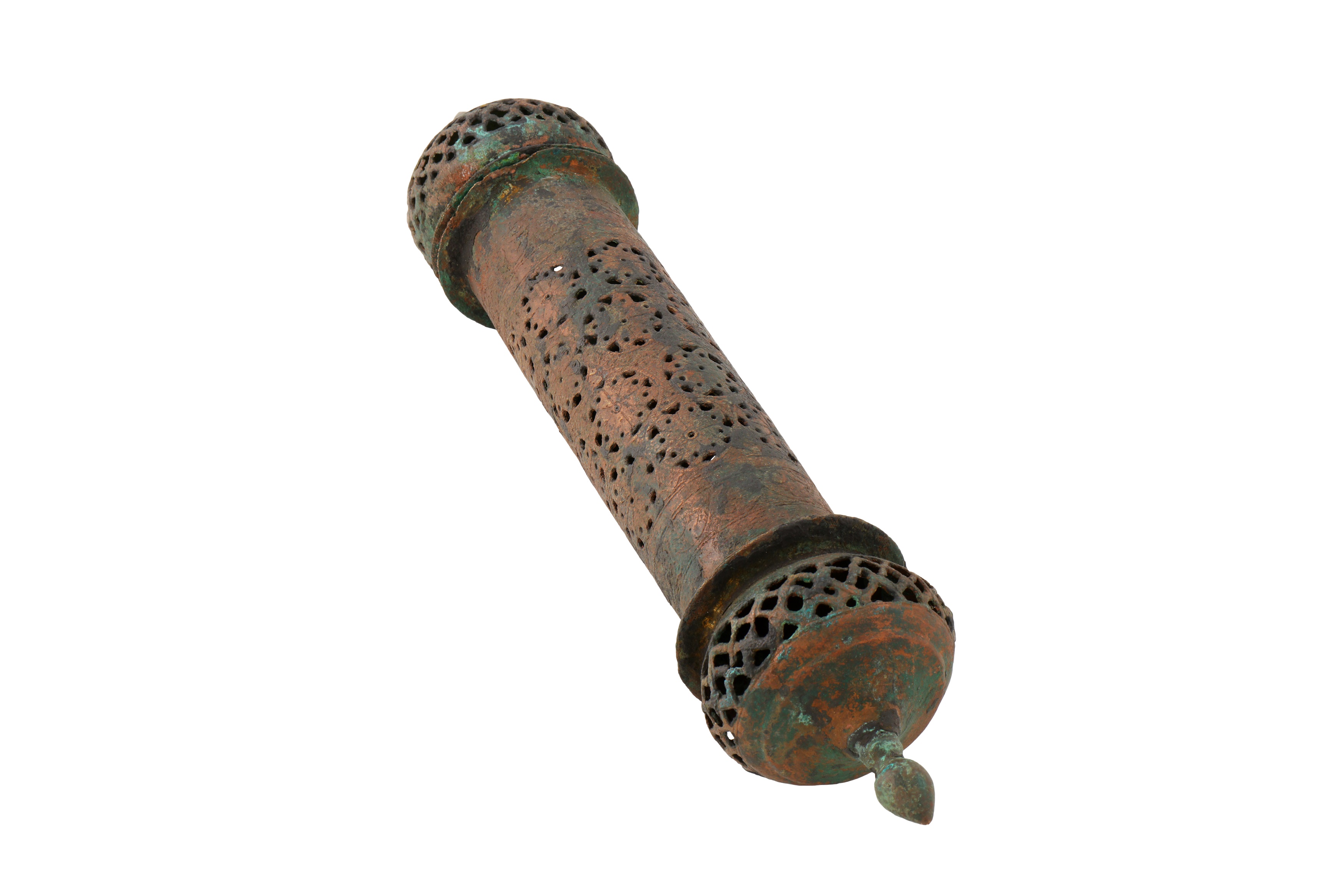 A LARGE 12TH-13TH CENTURY PERSIAN SELJUK OPEN WORK SCROLL HOLDER - Image 4 of 4
