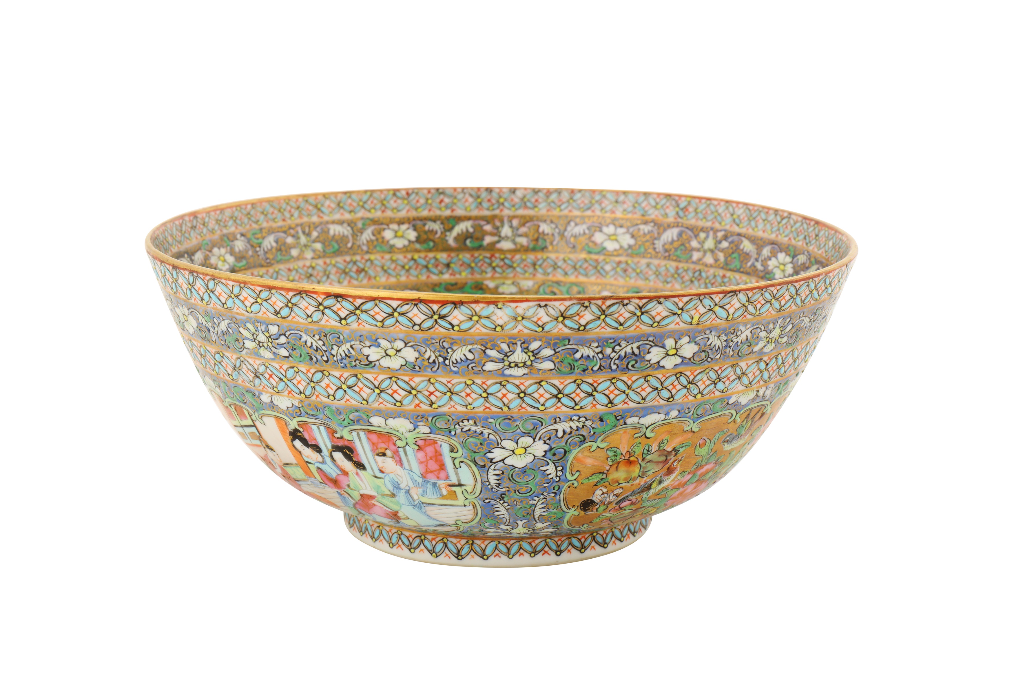 A MEDIUM SIZED BOWL AND DISH FROM THE ZILL AL-SULTAN CANTON PORCELAIN SERVICE - Image 5 of 8