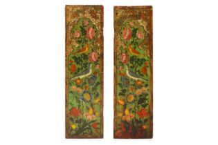 A 19TH CENTURY PERSIAN PAINTED WOOD PANELS