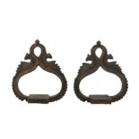 A PAIR OF 17TH-18TH CENTURY INDIAN DECCANI BRONZE HORSE STIRRUPS