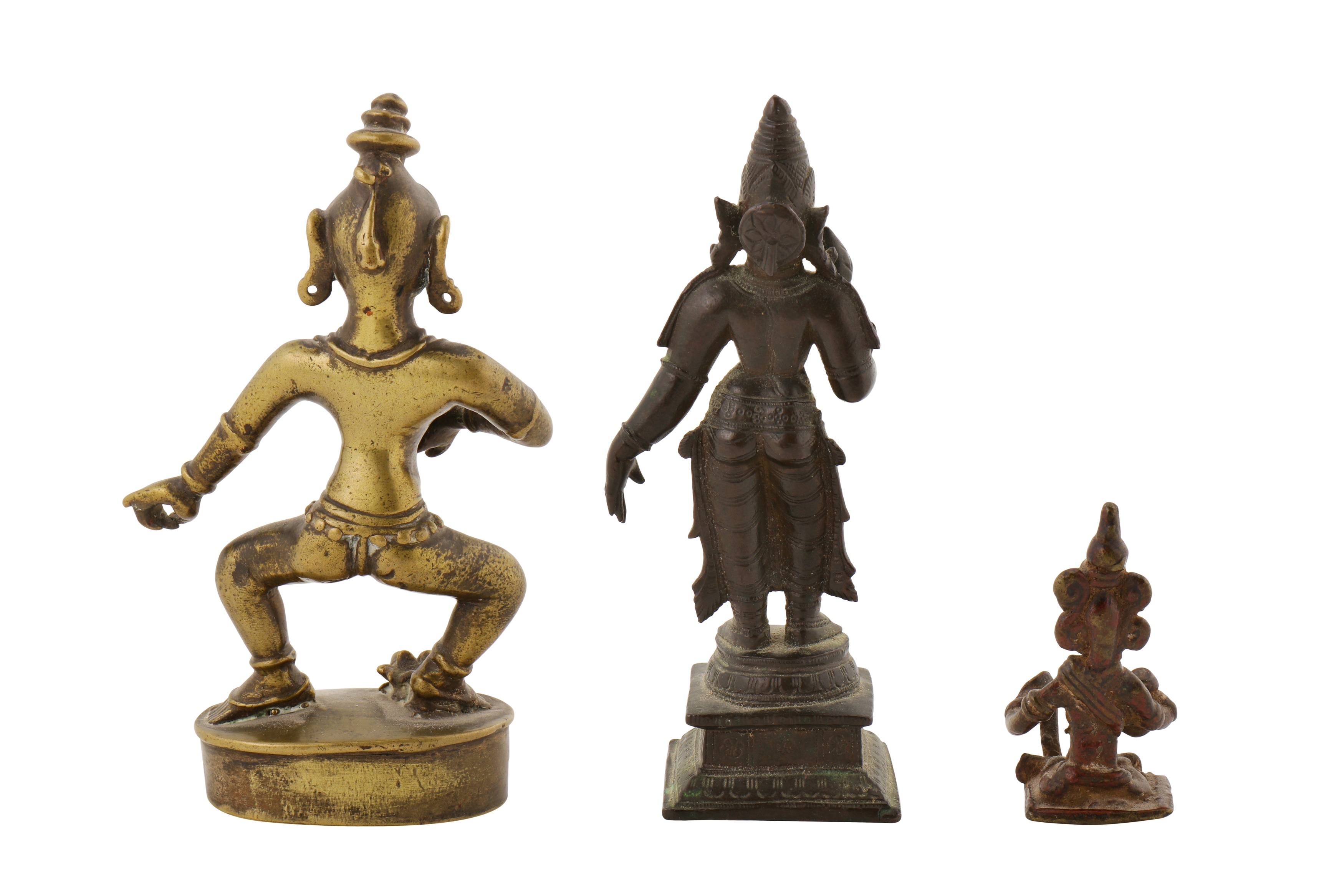 THREE INDIAN SMALL BRONZE FIGURES - Image 2 of 2