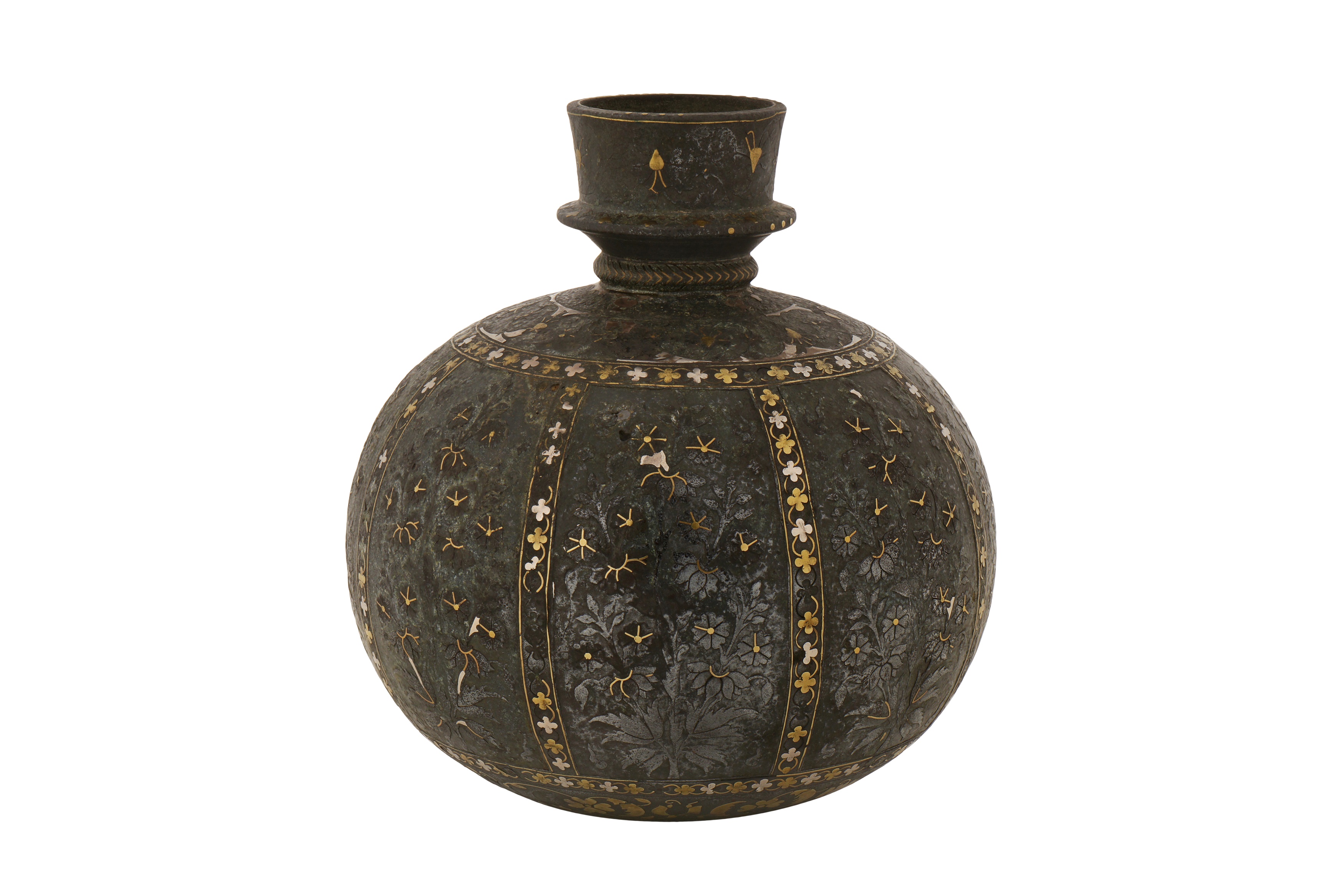 A 17TH CENTURY BIDRI HOOKAH BASE Bidar, Deccan, Central India or Bengal, 17th century