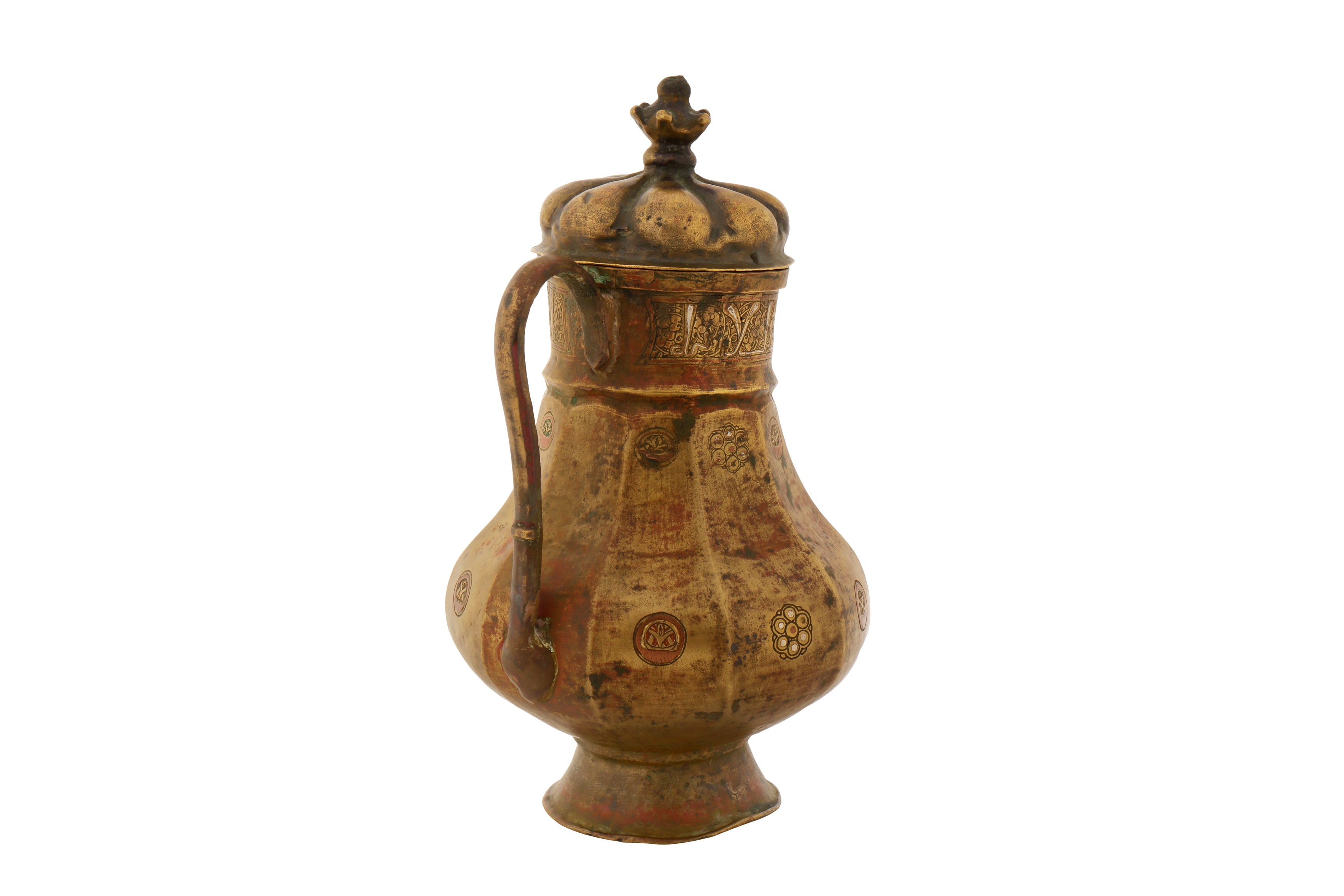 A 12TH CENTURY PERSIAN SELJUK JUG WITH SILVER AND COPPER INLAY - Image 4 of 4