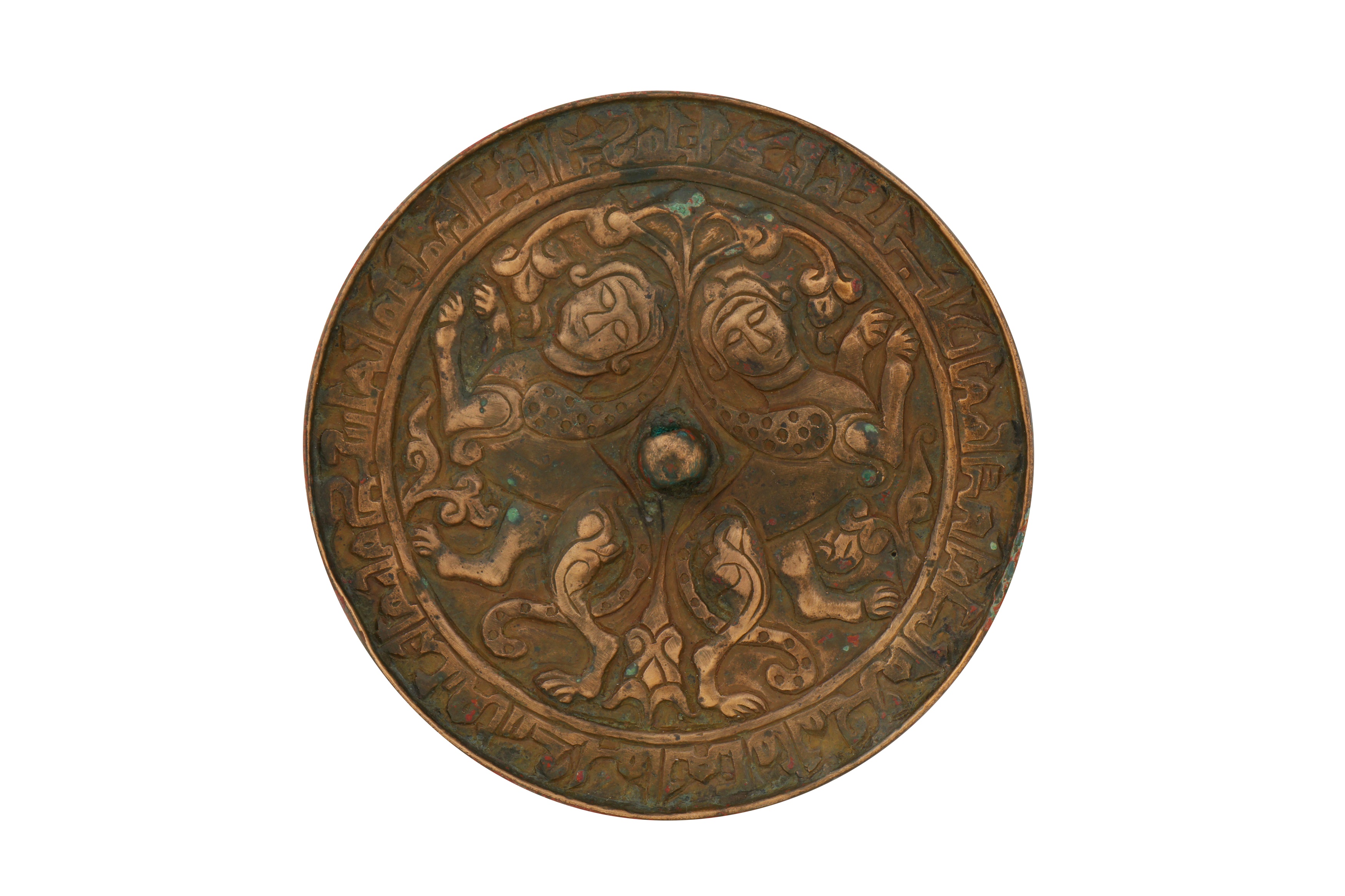 A 12TH –13TH CENTURY PERSIAN SELJUK BRONZE MIRROR