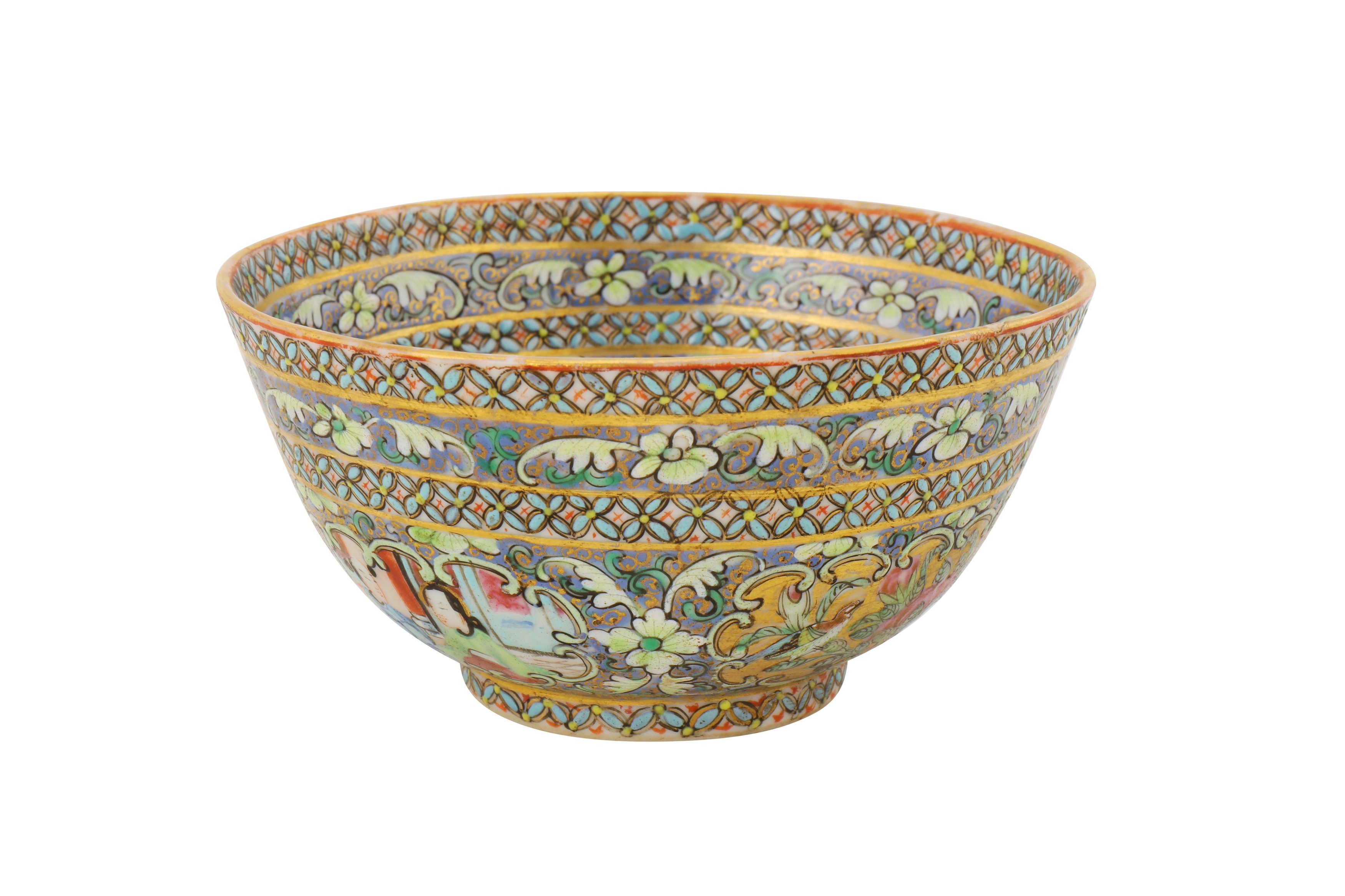 A MEDIUM-SIZED BOWL AND DISH AND SMALLER BOWL FROM THE ZILL AL-SULTAN CANTON PORCELAIN SERVICE - Image 4 of 17