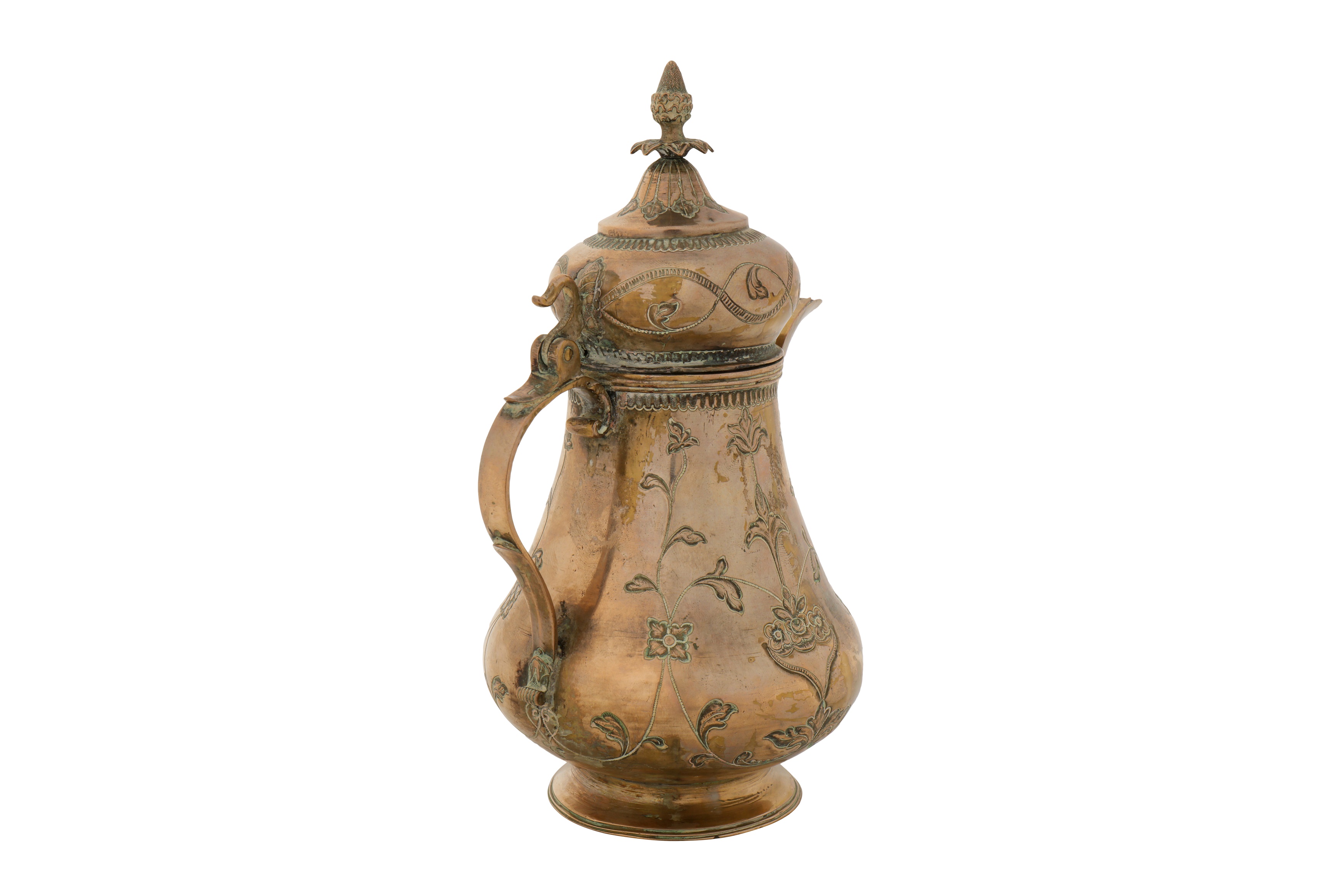 AN EARLY 19TH CENTURY OTTOMAN BALKANS SILVER COFFEE POT - Image 2 of 4