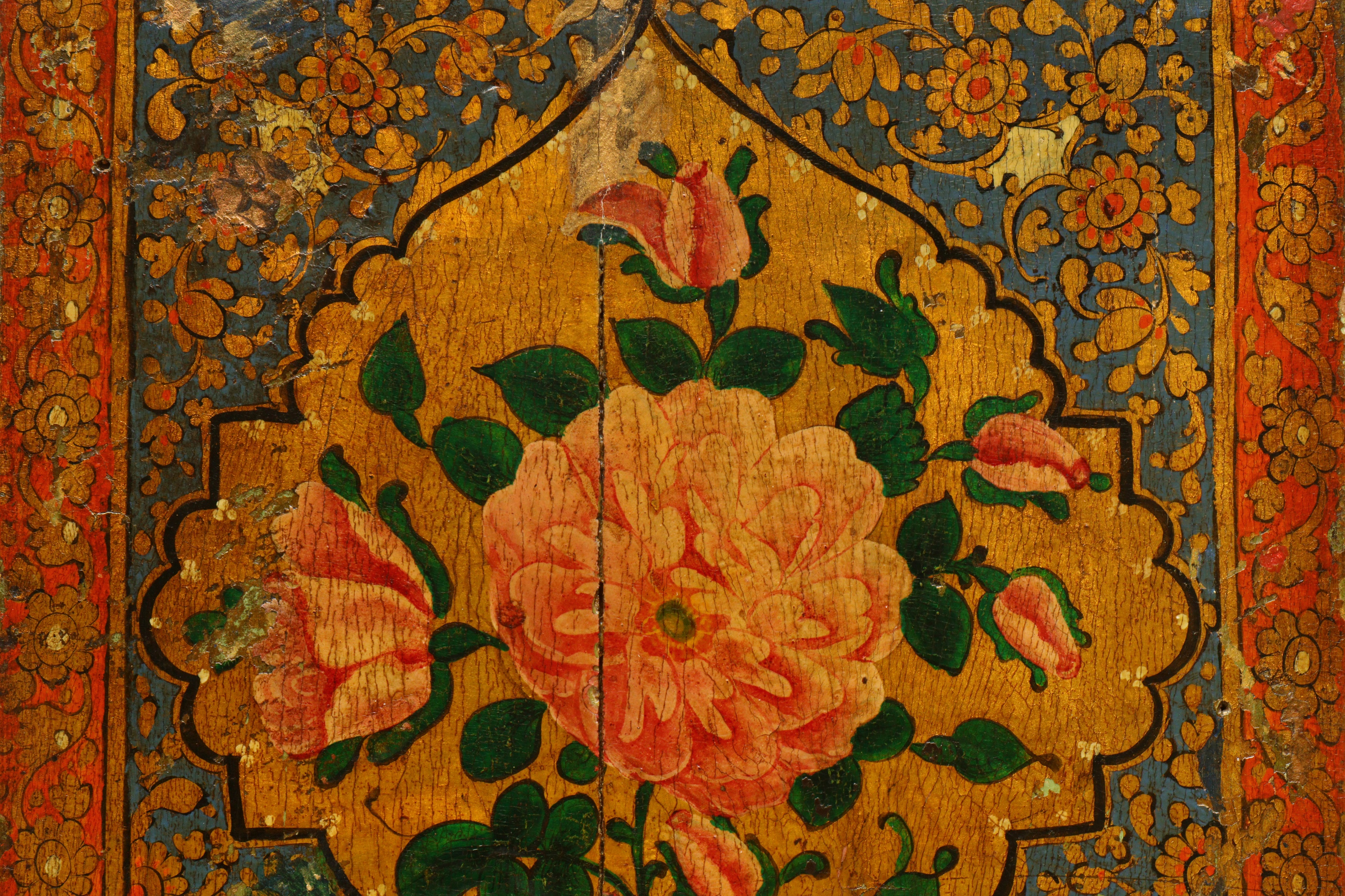 A 19TH CENTURY PERSIAN FOLDING FOUR PANEL SCREEN - Image 6 of 6