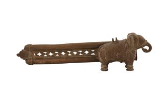 A 18TH-19TH CENTURY MUGHAL INDIAN BRASS PEN CASE
