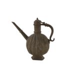 A FINE 18TH CENTURY NORTH INDIAN MUGHAL TINNED COPPER EWER
